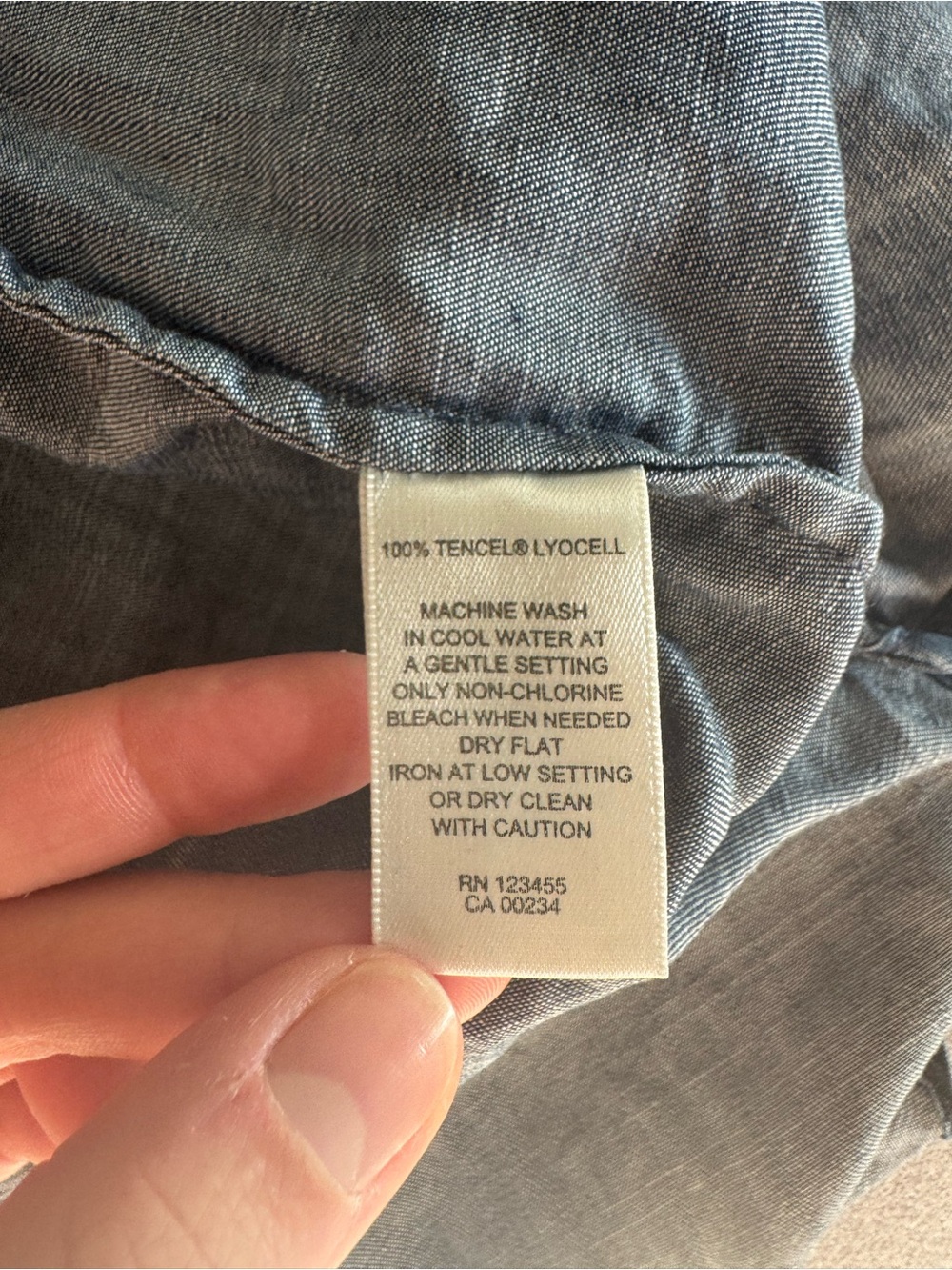 Lord & Taylor Blue Denim Button-Up Shirt - Picture 5 of 5